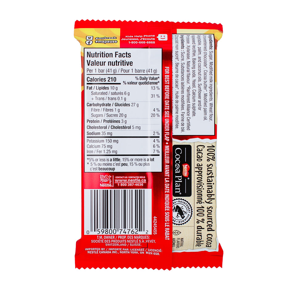 Kit Kat Caramel - 41g Nutrition Facts Ingredients - Kit Kat - Kit Kat Chocolate Bar - Nestle - Nestle Kit Kat - Kit Kat Caramel - Canadian Chocolate