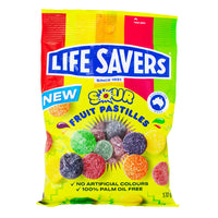 Lifesavers Sour Fruit Bastilles (Aus) - 170g - Lifesavers Sour Fruit Pastilles - Australian Candy Delight - Tangy Fruit Flavours - Chewy Candy Texture - Citrusy Joy - Fruity Candy Experience - International Candy Sensation - Unique Flavour Blend