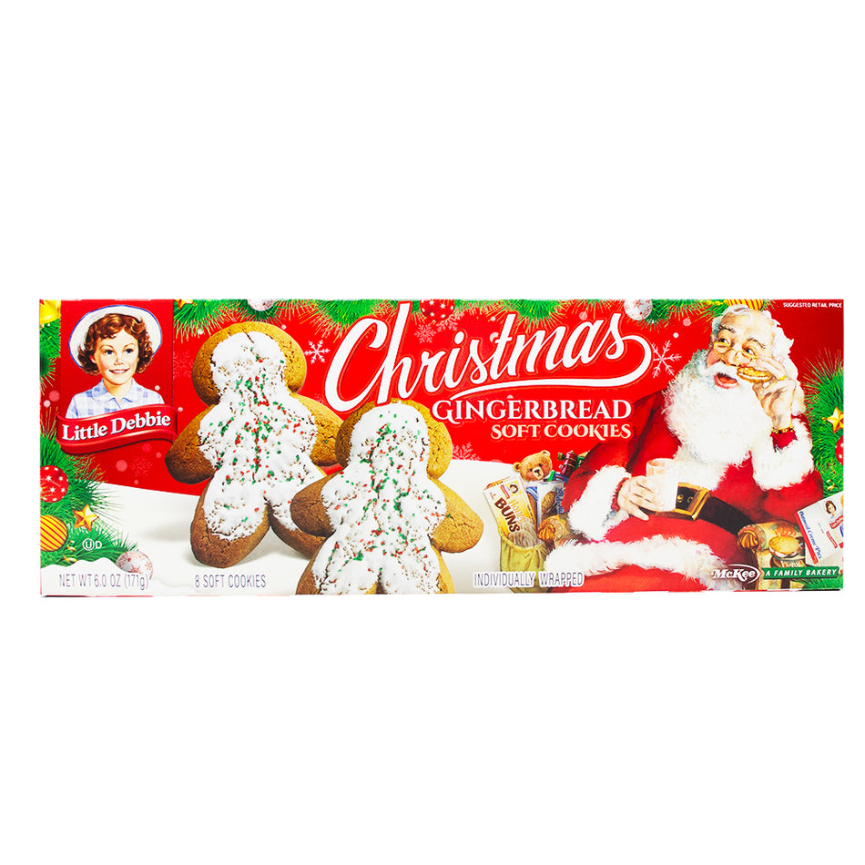 Little Debbie Soft Iced Gingerbread Cookes (8 Cookies) - 171g **BB DEC 15/23** - Christmas Little Debbie's - Holiday cookies - Gingerbread delights - Festive treats - Iced gingerbread cookies - Seasonal sweets - Christmas desserts - Holiday baking - Gingerbread spice - Festive icing
