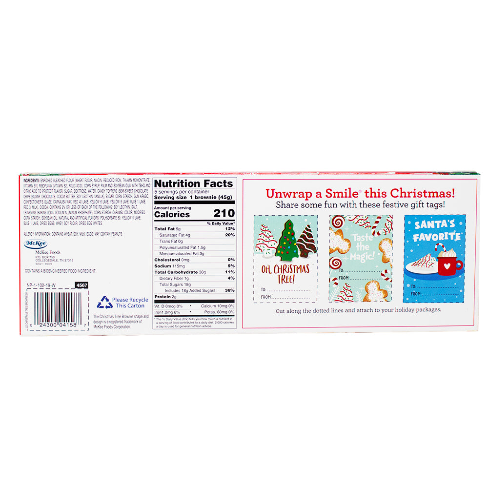 Little Debbies Christmas Tree Brownies - 8oz **BB DEC 16/23** Nutrition Facts Ingredients