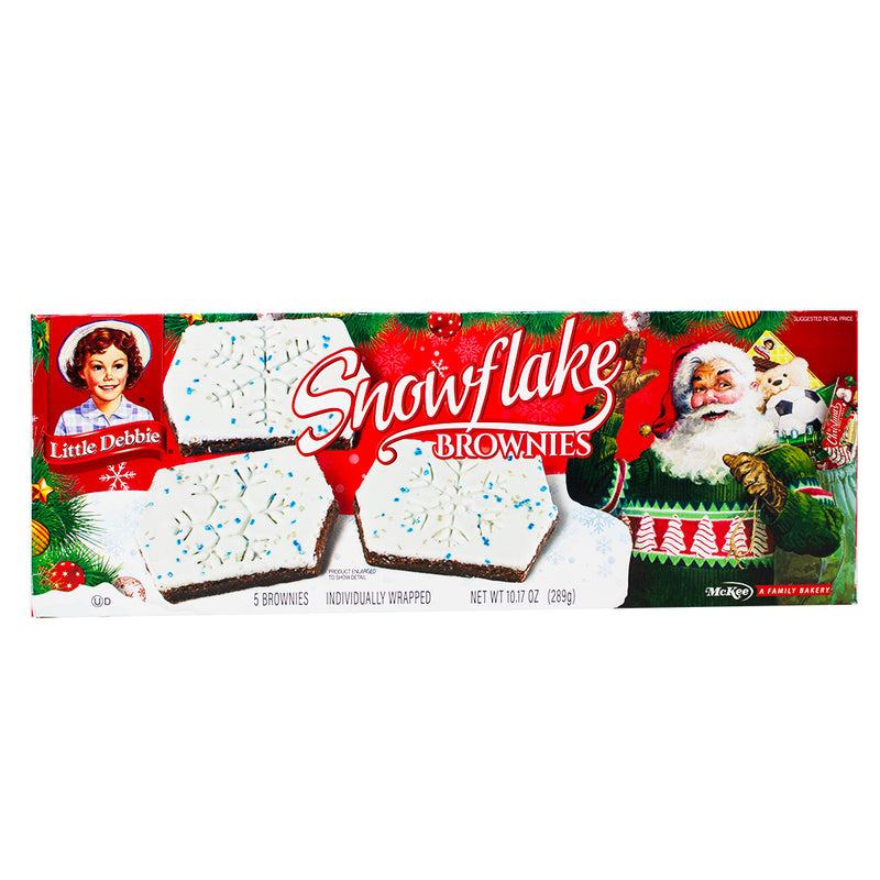 Little Debbie Christmas Snowflake Brownies (5 Pieces) - 289g **BB DEC 14/23** - Christmas brownies - Holiday desserts - Little Debbie treats - Festive sweets - Snowflake brownies - Christmas snacks - Holiday baking - Seasonal treats - Festive desserts - Christmas party food