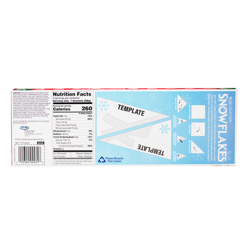 Little Debbie Christmas Snowflake Brownies (5 Pieces) - 289g **BB DEC 14/23** Nutrition Facts Ingredients - Christmas brownies - Holiday desserts - Little Debbie treats - Festive sweets - Snowflake brownies - Christmas snacks - Holiday baking - Seasonal treats - Festive desserts - Christmas party food