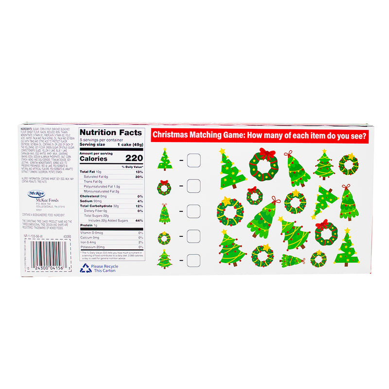 Little Debbie Vanilla Christmas Tree Cakes (5 Pieces) - 245g **BB DEC 13/23** Nutrition Facts Ingredients - Christmas tree cakes - Little Debbie holiday treats - Festive vanilla cakes - Holiday dessert - Christmas snacks - Vanilla-flavoured treats - Festive icing - Holiday decorations - Seasonal indulgence - Christmas joy