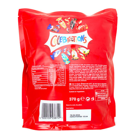 Mars Celebrations Mix Pouch - 370g Nutrition Facts Ingredients - Mars - Mars Chocolate - Mars Chocolate - Mars Candy - Mars Chocolate Mix