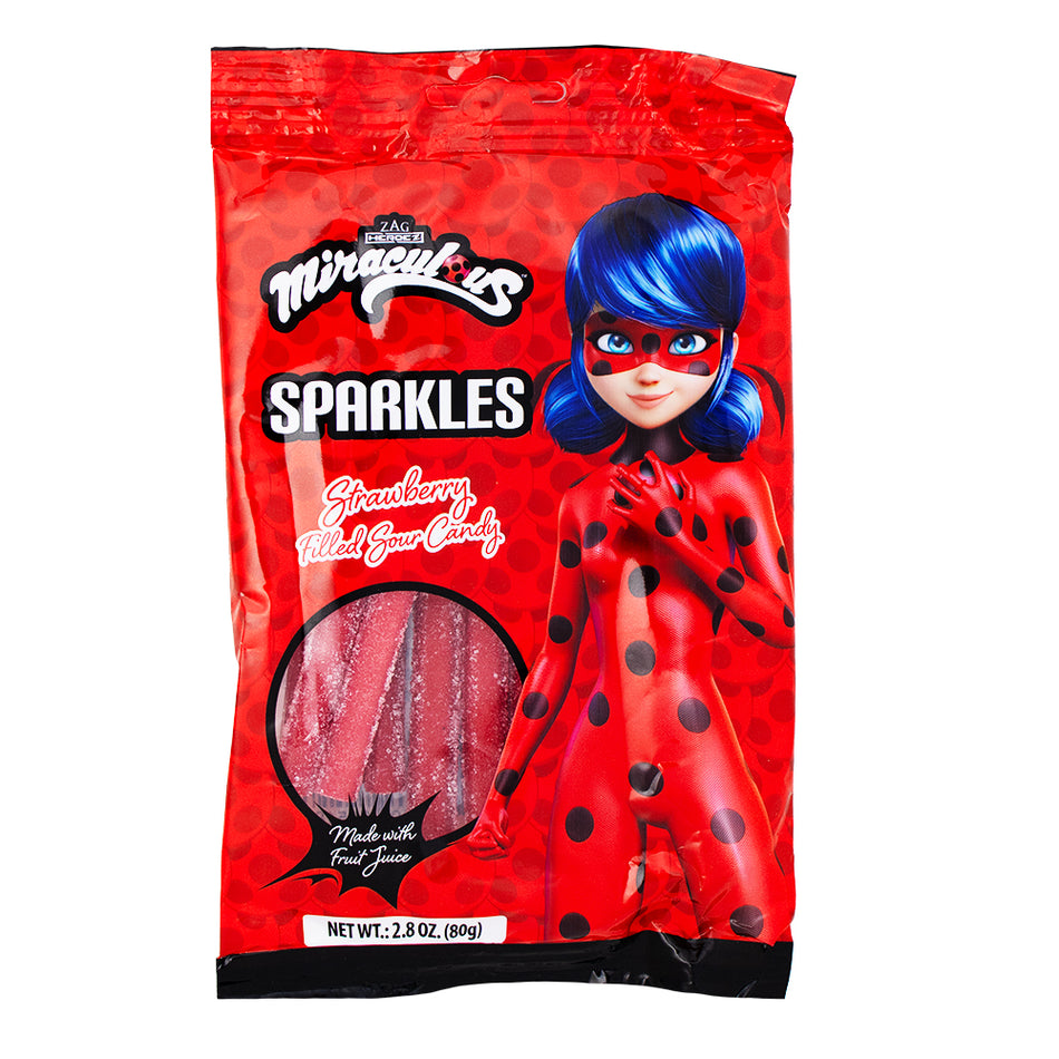 Miraculous Sparkles Strawberry Filled Sour Candy - 80g - Miraculous Sparkles - Strawberry Filled Sour Candy - Filled Sour Candy - Strawberry Candy - Sour Candy - Fruity Candy Mix