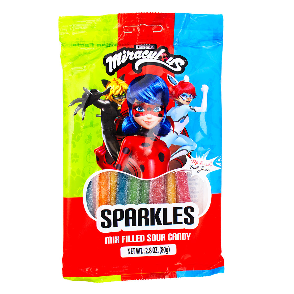 Miraculous Sparkles Mixed Filled Sour Candy - 80g - Sour Candy - Miraculous Candy - Miraculous Sparkles Candy - Miraculous Sparkles Mixed Filled Sour Candy