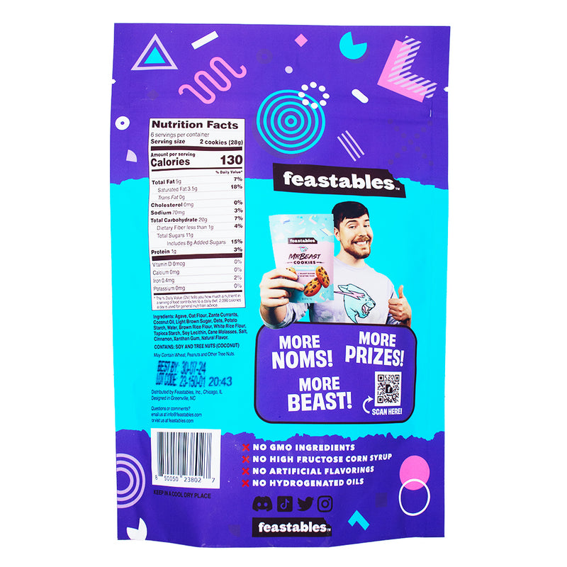 Mr Beast Oatmeal Raisin Cookies Nutrition Facts Ingredients - Mr Beast Oatmeal Raisin Cookies - Oatmeal Cookie Bliss - Chewy Oats and Sweet Raisins - Cinnamon-infused Cookie Delight - Snack Game Conqueror - Wholesome Oatmeal Goodness - Raisin-packed Cookie Joy - Mr Beast Cookie Adventure - Limited Edition Cookie Treats - Generous Snacking with Mr Beast - Mr Beast - Oatmeal Cookies - Mr Beast Oatmeal Cookies