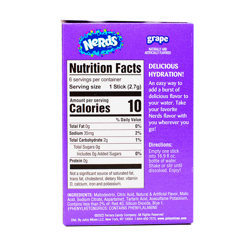 Singles to Go Nerds Grape Nutrition Facts Ingredients - Singles to Go Nerds Grape - Grape Drink Packets - Nerds Candy Flavoured Drink - On-the-Go Grape Flavour - Refreshing Grape Beverage - Grape-Tastic Hydration - Tangy Grape Drink Mix - Convenient Drink Packets - Nerds Flavoured Water Enhancer - Grape Sensation Drink - Singles to go - Singles to go Drink - Powdered Drinks - Nerds Drink - Nerds Candy 
