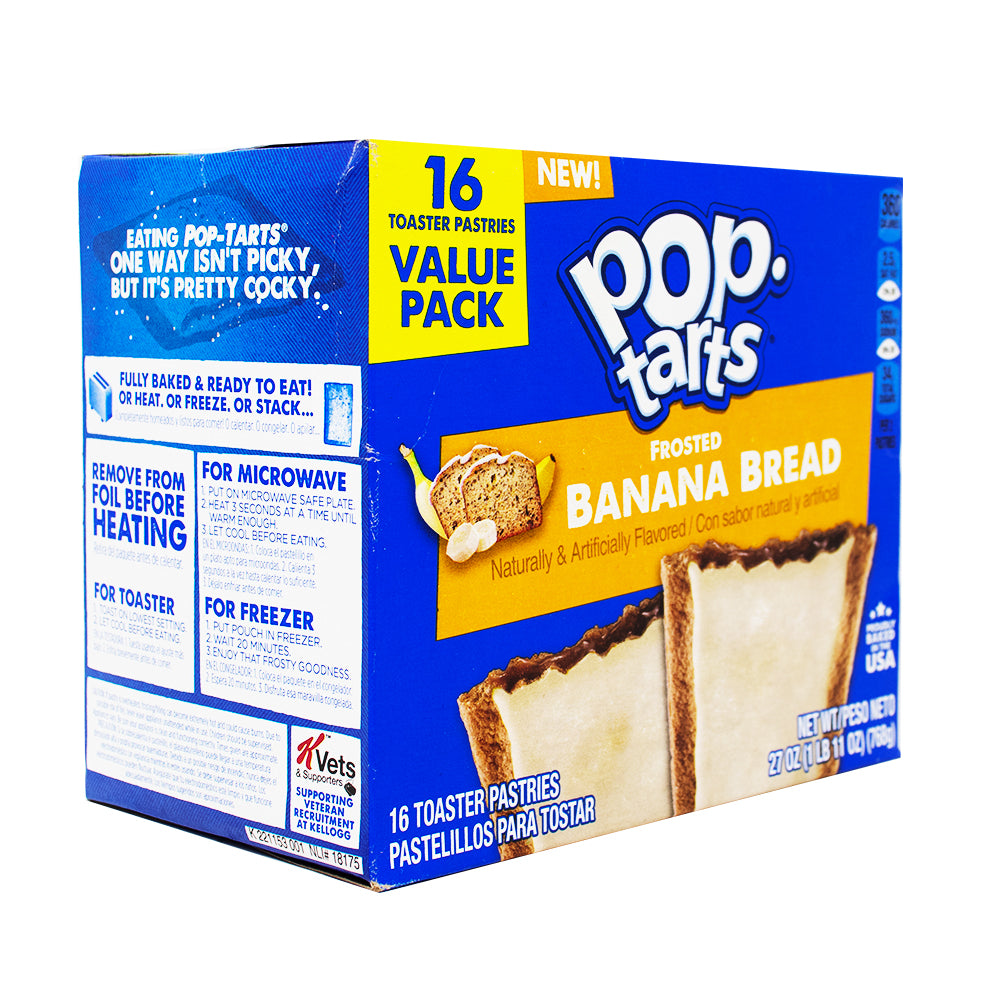 Pop-Tarts Frosted Banana Bread 16 Pack - 768g - Pop-Tarts Frosted Banana Bread - Breakfast Adventure Treat - Banana Bread Flavour Explosion - Toaster Pastry Delight - On-the-Go Breakfast Magic - Frosted Banana Bliss - Morning Flavour Sensation - Convenient Breakfast Indulgence - Banana Bread Cravings Solved - Limited Edition Pop-Tarts - Pop Tarts - Banana Bread Pop Tarts - Frosted Banana Bread Pop Tarts