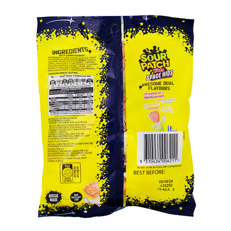 Sour Patch Kids Space (Aus) - 190g Nutrition Facts Ingredients - Sour Patch Kids Space Australia - Australian Cosmic Candy - Unique Flavours Candy - Aussie Candy Adventure - International Candy Sensation - Sour and Sweet Fusion - Galactic Candy Experience - Australian Candy Creations - Chewy Candy Delights - Australian Candy - Exotic Candy - International Candy