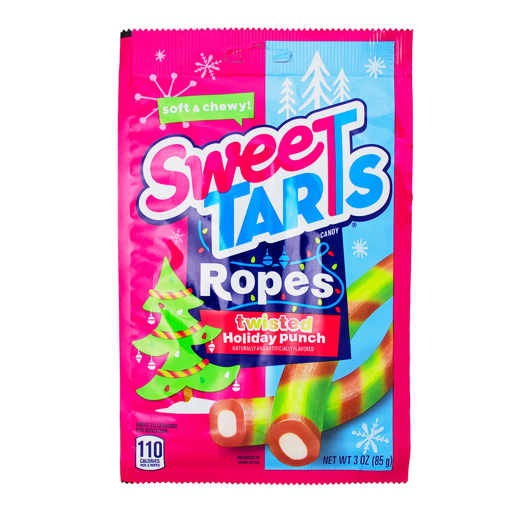 Sweetarts Soft & Chewy Ropes Christmas - Sweetarts Soft & Chewy Ropes - Christmas Candy Twists - Festive Candy Flavours - Holiday Candy Decorations - Fruity Christmas Treats - Vibrant Chewy Delights - Christmas Candy Gifts - Twisted Candy Fun - Christmas Candy - Christmas Treats