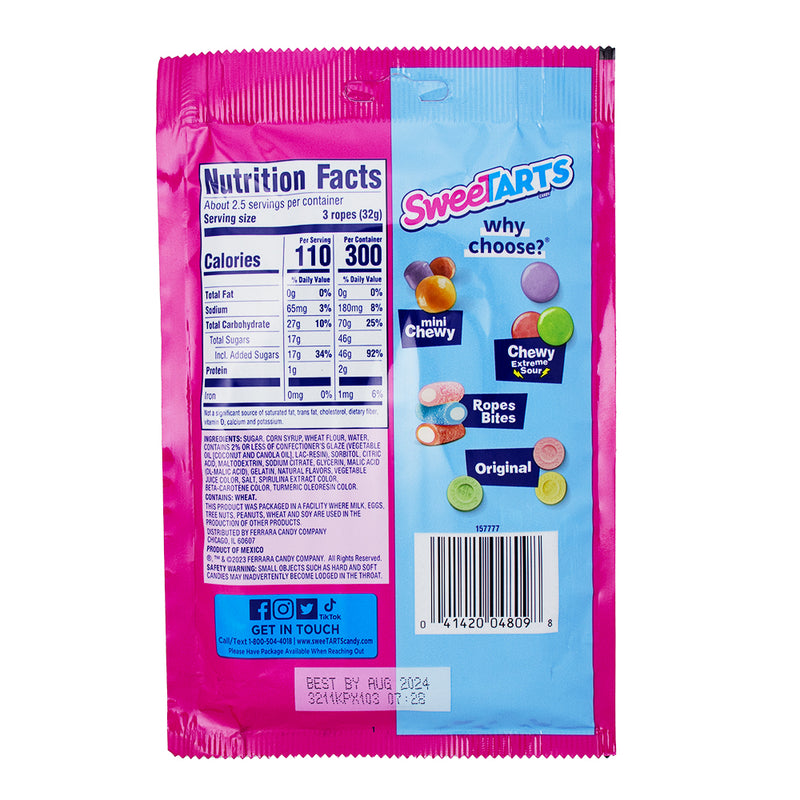 Sweetarts Soft & Chewy Ropes Christmas - Sweetarts Soft & Chewy Ropes - Christmas Candy Twists - Festive Candy Flavours - Holiday Candy Decorations - Fruity Christmas Treats - Vibrant Chewy Delights - Christmas Candy Gifts - Twisted Candy Fun - Christmas Candy - Christmas Treats