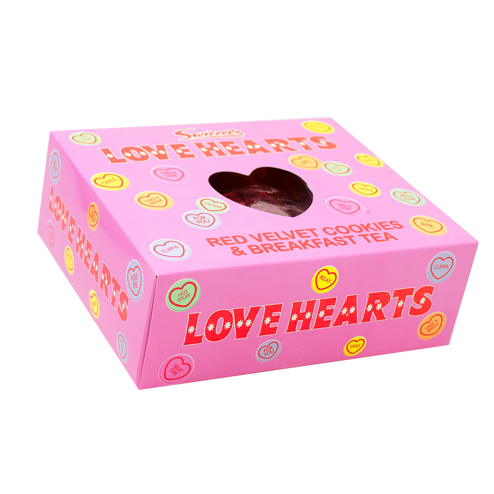Swizzels Love Hearts Red Velvet Cookies Tea Set - 400g - British candy - Swizzels Love Hearts Red Velvet Cookies Tea Set - Love Hearts cookies - Red Velvet Cookies - Tea time treats - Swizzels Love Hearts