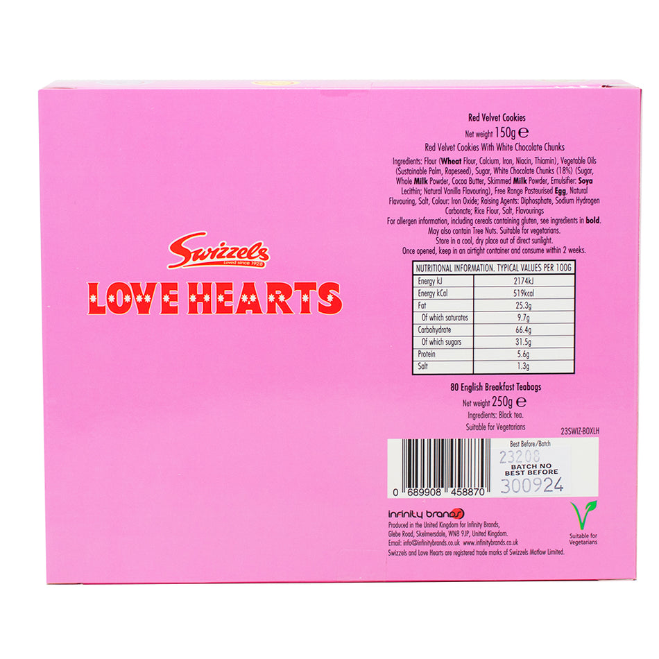 Swizzels Love Hearts Red Velvet Cookies Tea Set - 400g Nutrition Facts Ingredients