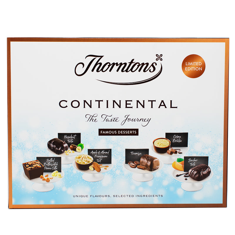 Thortons Continental Winter Desserts Chocolate Box - 259g - Thortons chocolates - Winter desserts chocolate box - Continental chocolates - Gourmet chocolate assortment - Luxury chocolate gift - Festive chocolate collection - Holiday chocolate treats - Seasonal chocolate flavours - Winter dessert-inspired chocolates - Premium chocolate assortment