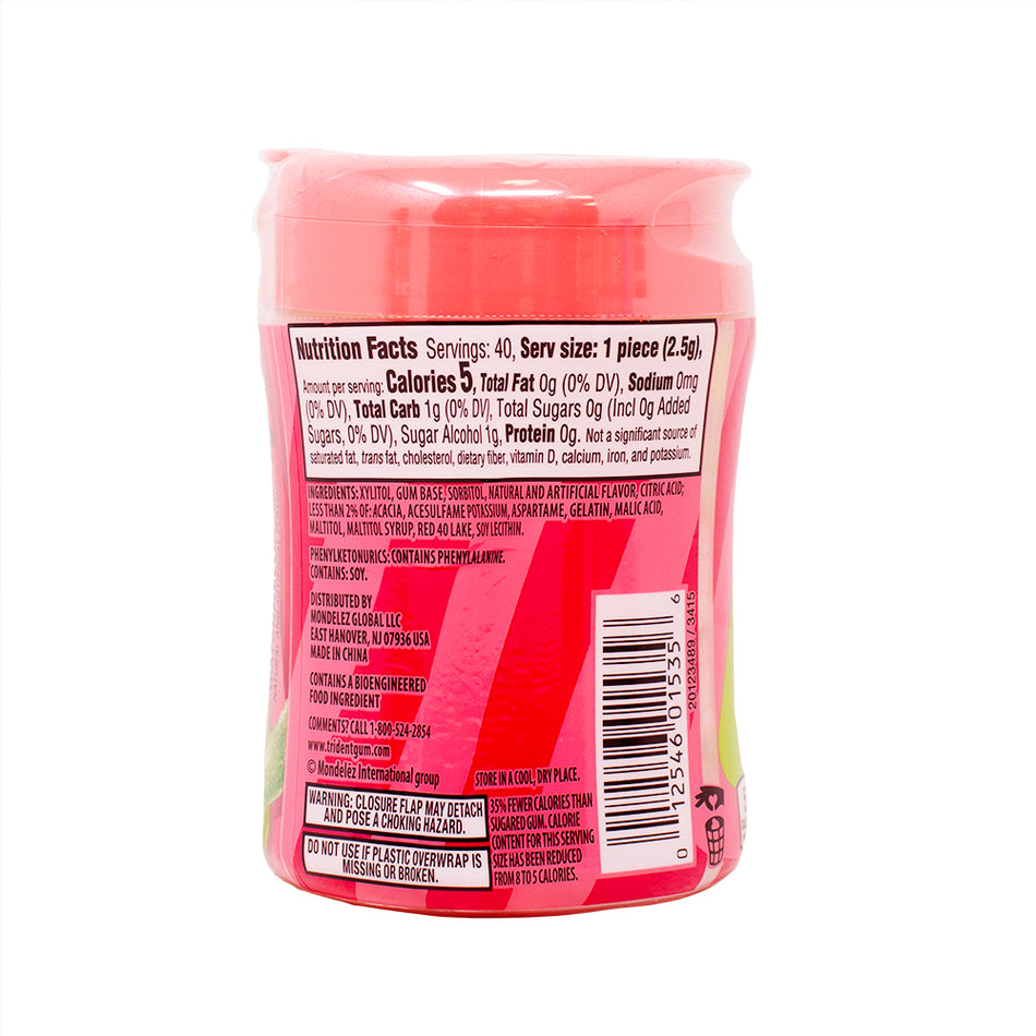 Trident Vibes Sour Patch Kids Watermelon - 40ct - 100g Nutrition Facts Ingredients - Sour Patch Kids - Sour Patch Kids Watermelon - Trident - Trident Gum - Chewing Gum - Trident Vibes Sour Patch Kids Watermelon - Trident Sour Patch Kids - Sour Candy - Sour Gum