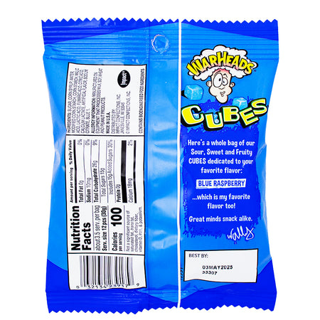 Warheads All Blue Raspberry Cubes - 3.5oz | Candy Funhouse – Candy ...