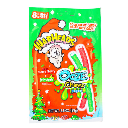 Warheads Christmas Ooze Chewz Ropes - 99g - Warheads - Warheads Candy - Sour Candy - Warheads Christmas Ooze Chewz Ropes