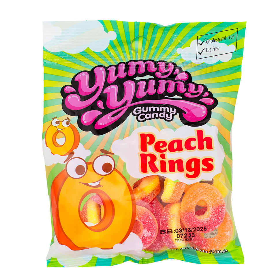 Yumy Yumy Peach Rings Candy - 4.5oz