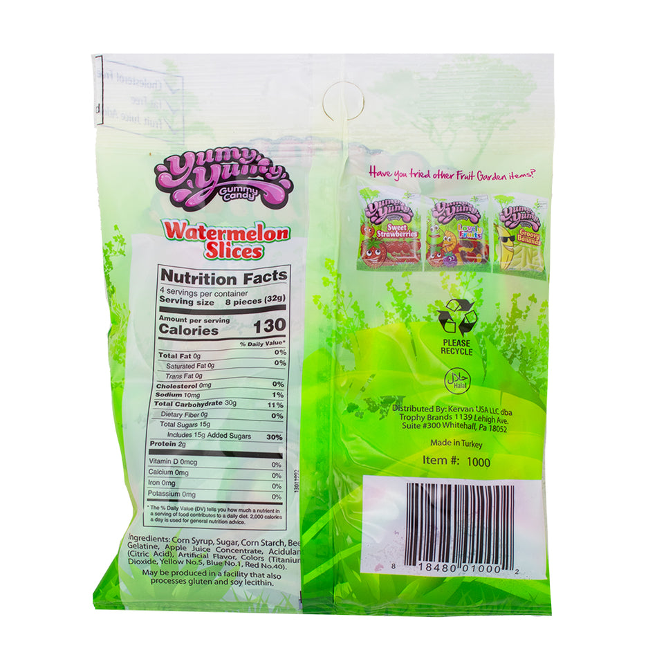 Yumy Yumy Watermelon Slices Candy - 4.5oz Nutrition Facts Ingredients