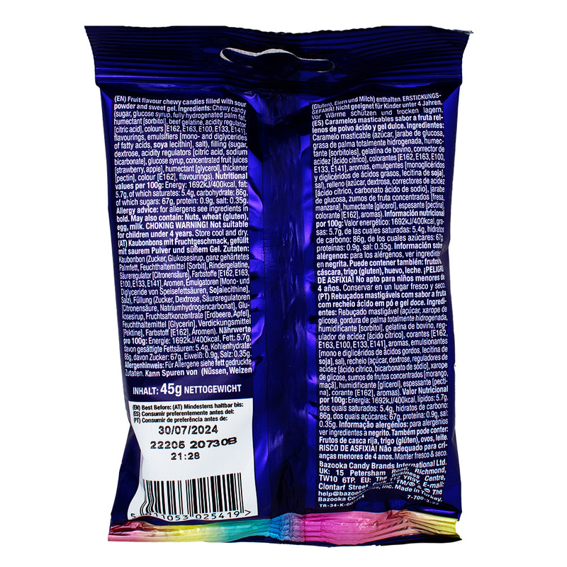 Bazooka Mix Upz (UK) - 45g Nutrition Facts Ingredients - Bazooka Mix Upz - UK Candy - Mixed Candy - Assorted Candy - Bazooka Sweets - Candy Mix