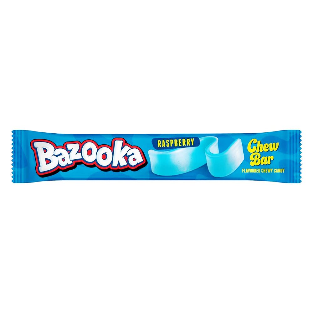 Bazooka Blue Raspberry Chew Bars (UK) - 14g - Bazooka - Bazooka Candy - Blue Raspberry Candy - Bazooka Blue Raspberry Chew Bars - British Candy 