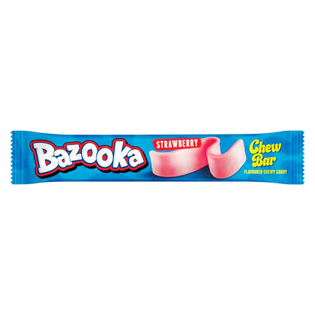 Bazooka Strawberry Chew Bars (UK) - 14g - Bazooka - Bazooka Candy - Strawberry Candy - Bazooka Strawberry Chew Bars - British Candy 