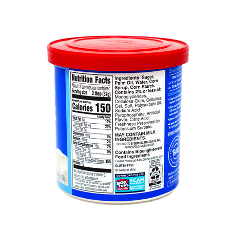 Betty Crocker Oreo Creme Flavour Whipped Frosting - 12oz  Nutrition Facts Ingredients