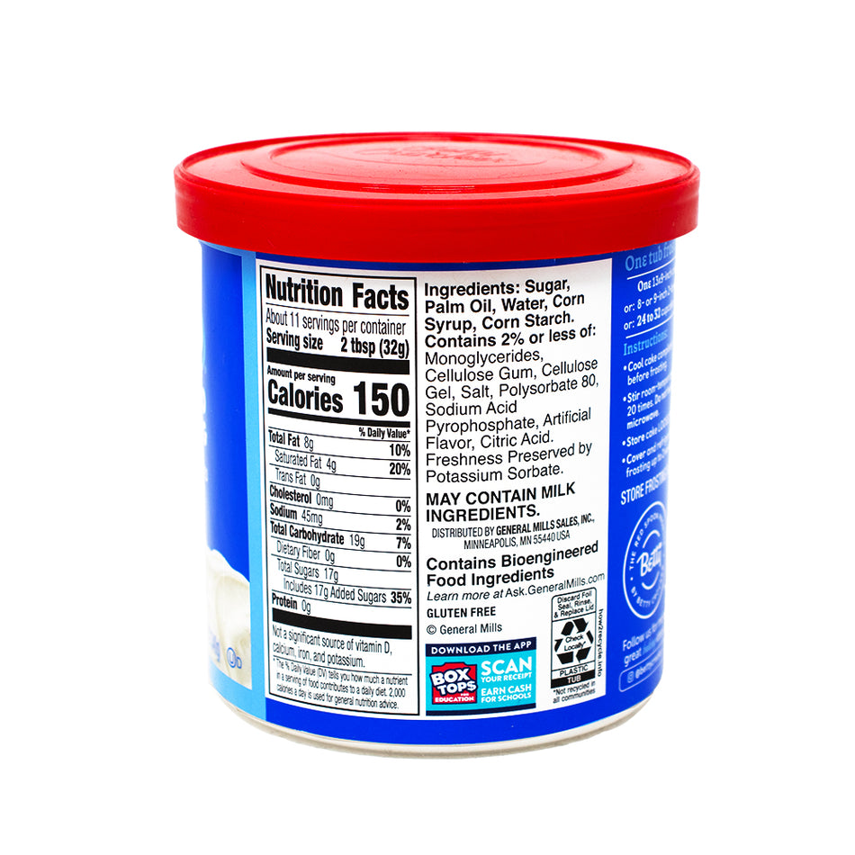 Betty Crocker Oreo Creme Flavour Whipped Frosting - 12oz  Nutrition Facts Ingredients