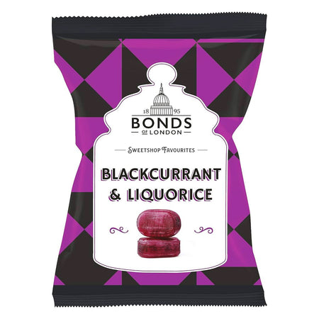 Bonds Blackcurrant & Liquorice (UK) - 120g - Bonds Blackcurrant & Liquorice - UK Blackcurrant Candy - Liquorice Candy Mix - Blackcurrant Sweets - Bonds Candy Assortment - UK Candy Mix