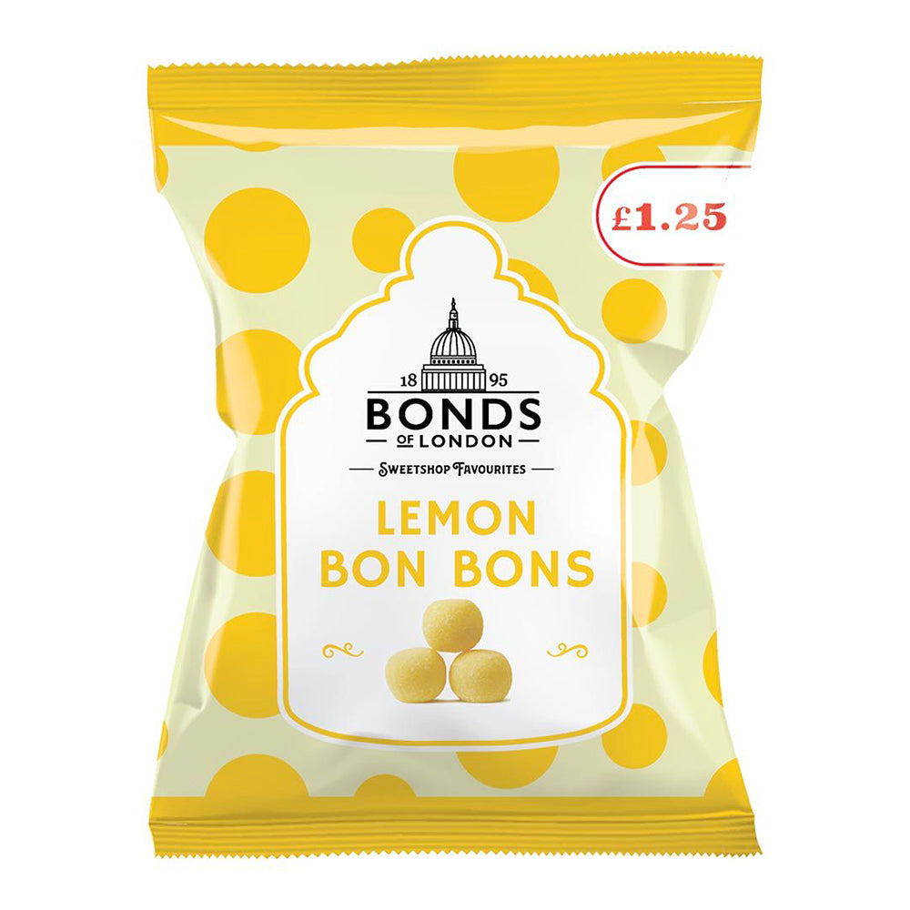 Bonds Lemon Bon Bons (UK) - 130g - Bonds - Bonds Candy - UK Candy - British Candy - Bonds Lemon Bon Bons - Classic Candy - Nostalgic Candy - Retro Candy 