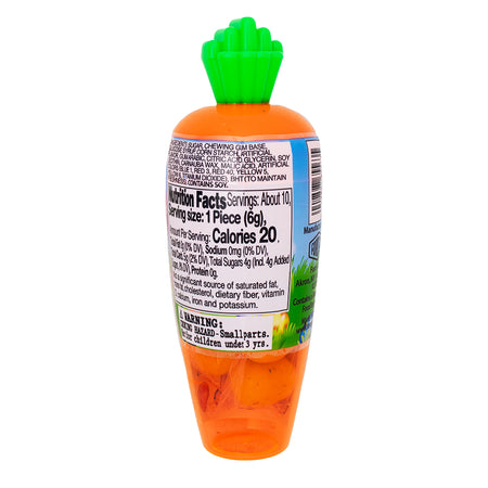 Bunny Bubble Gum Carrot - 2oz Nutrition Facts Ingredients