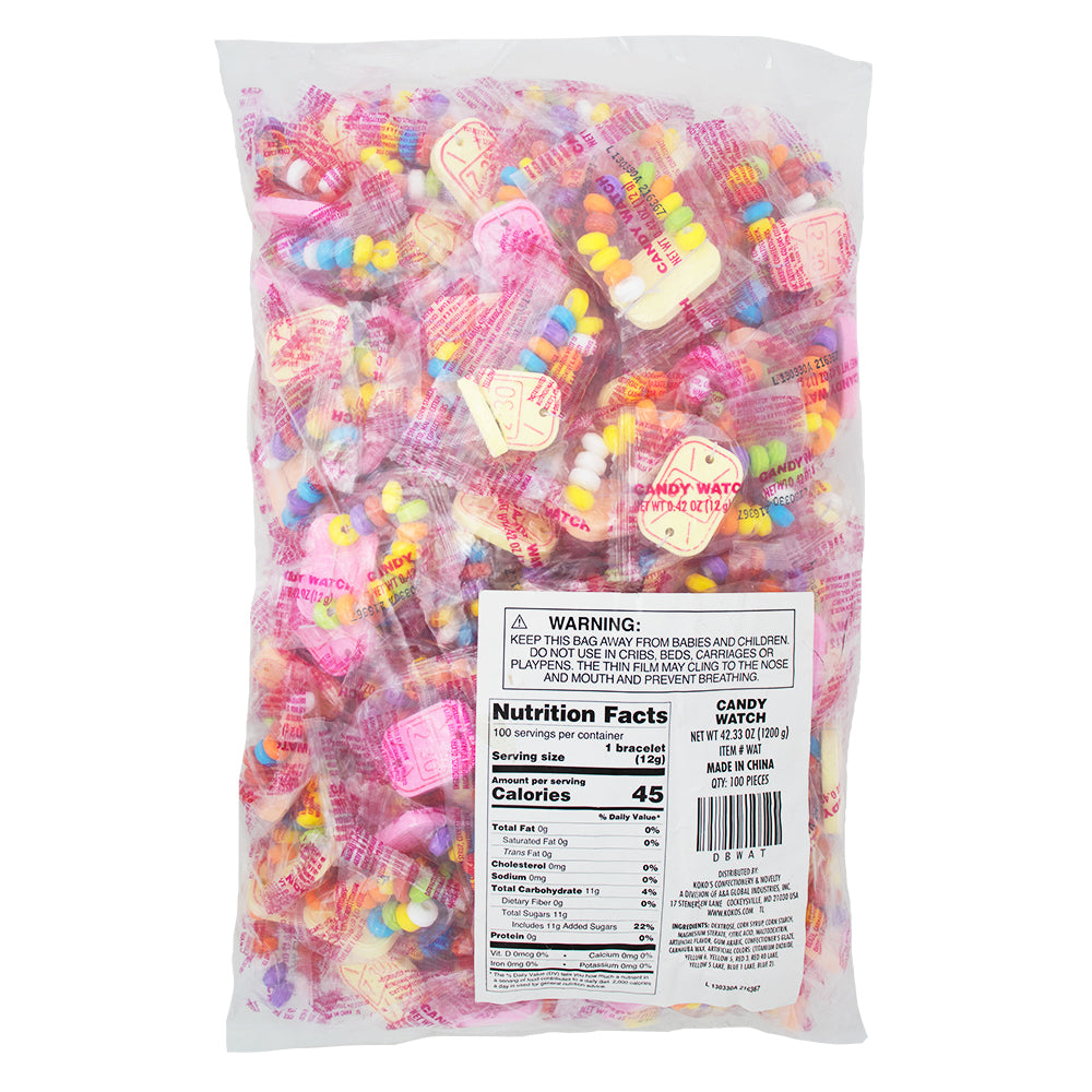 Koko's Bulk Wrapped Candy Watch - 100 Pieces