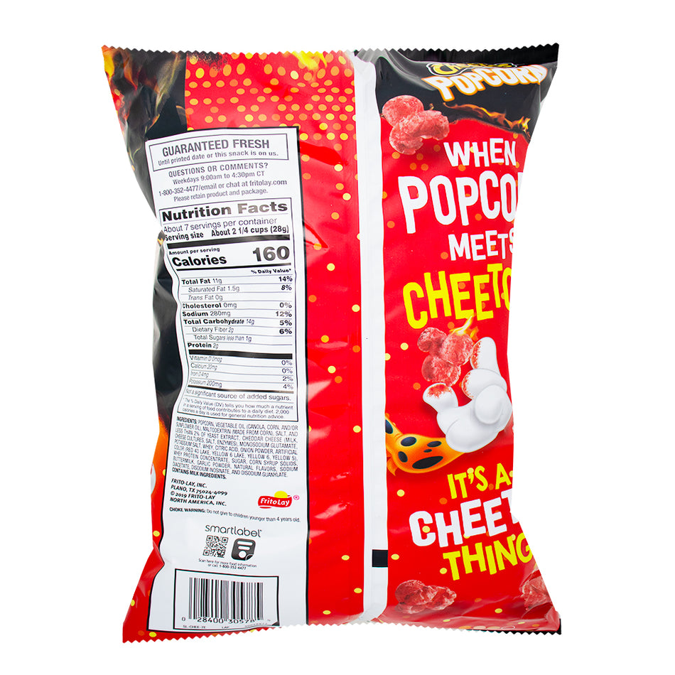 Cheetos Popcorn Flamin' Hot - 184g  Nutrition Facts Ingredients