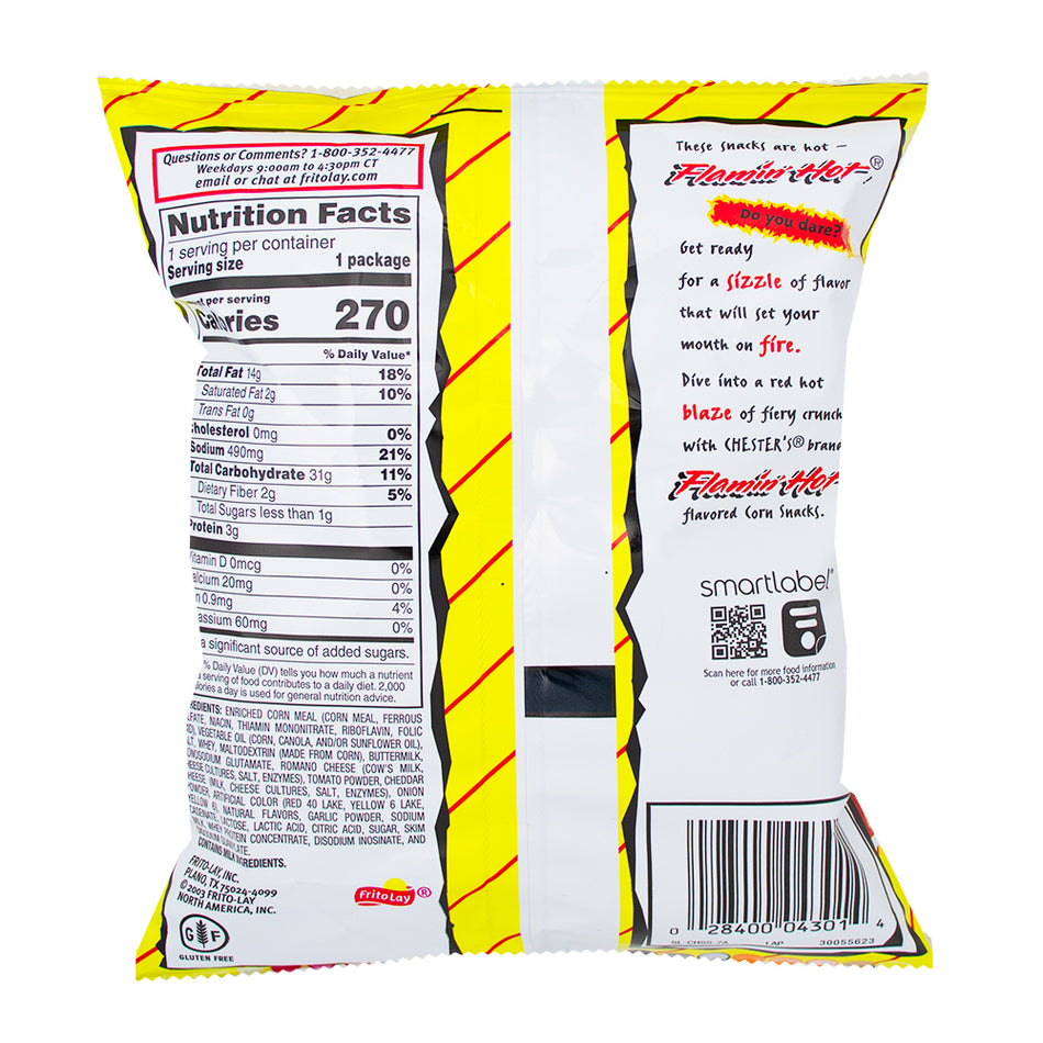 Chester's Fries Flamin Hot Snack Size - 1.75oz  Nutrition Facts Ingredients