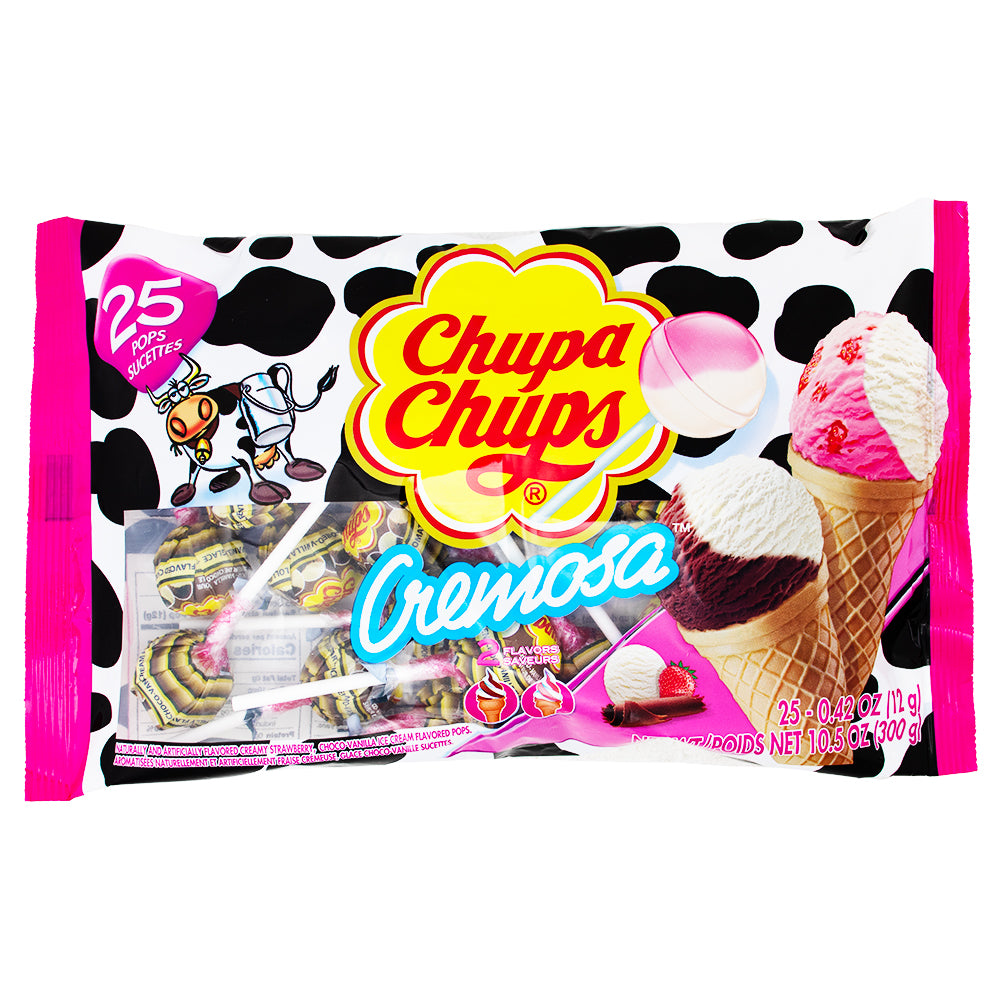 Chup Chups Cremoasa 25ct - 300g - Chupa Chups - Chupa Chups Candy - Chupa Chups Cremoasa - Lollipop - Lollipops - Cream Lollipop - Ice Cream Candy