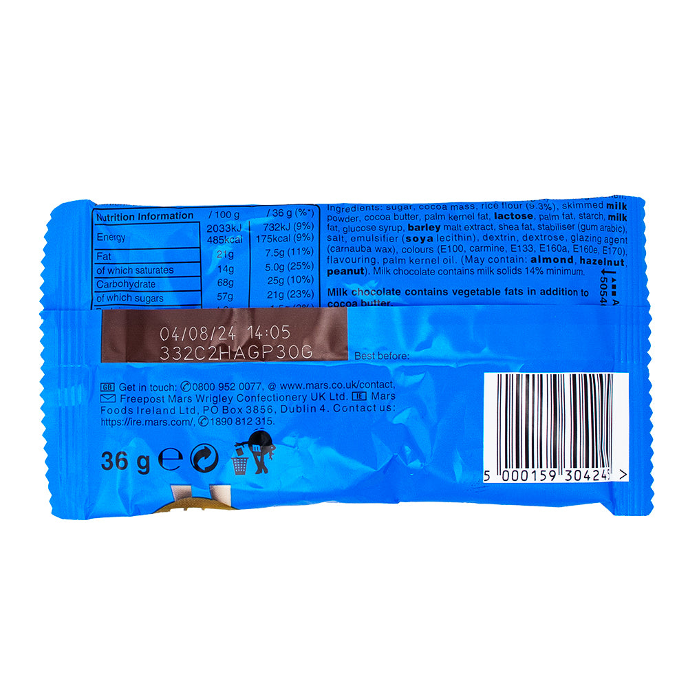 M&M's Crispy (UK) - 36g Nutrition Facts Ingredients - M&M - M&M Chocolate - M&M Crispy - British Candy - British Chocolate - UK Candy - UK Chocolate