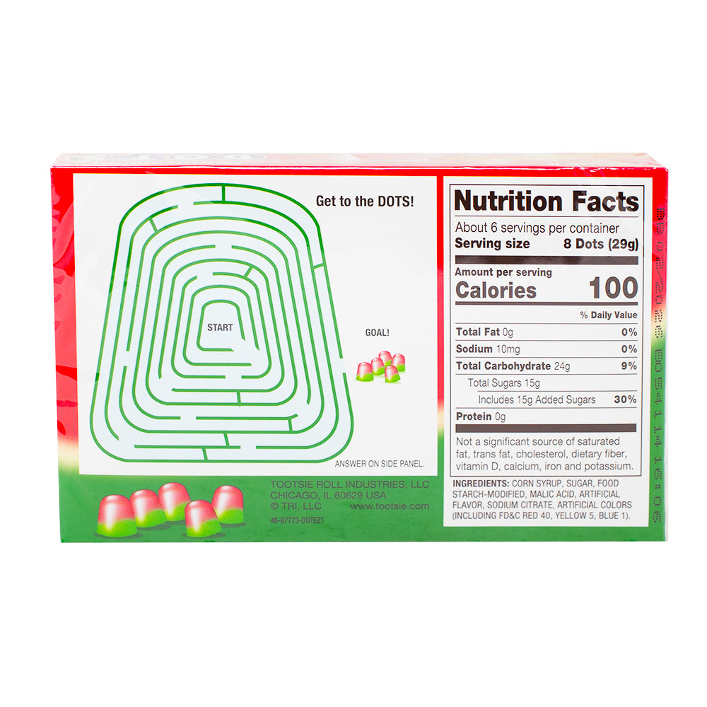 Dots Watermelon Theatre Pack - 6.5 oz  Nutrition Facts Ingredients
