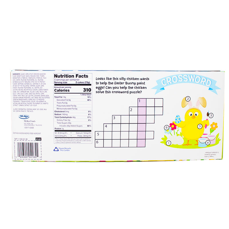  Little Debbie Vanilla Easter Basket Cakes - 340g **BB MAR 23/24**  Nutrition Facts Ingredients