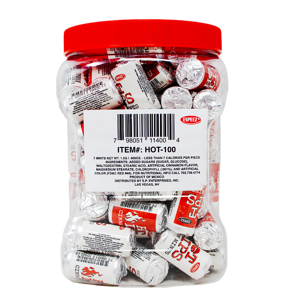 Hot Lips Cinnamon Mints - 100ct  Nutrition Facts Ingredients