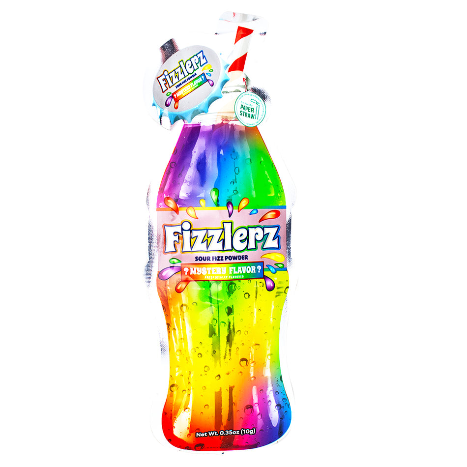 Fizzlers Sour Fizzy Powder Candy Mystery Flavour - 0.35oz - Fizzlers Sour Fizzy Powder Candy - Mystery Flavour candy - Tangy fizzy candy - Sour powder candy - Exciting taste adventure - Zesty mystery flavour - Sweet and sour sensation - Fizzy candy delight - Surprise flavour experience - Mouthwatering candy powder