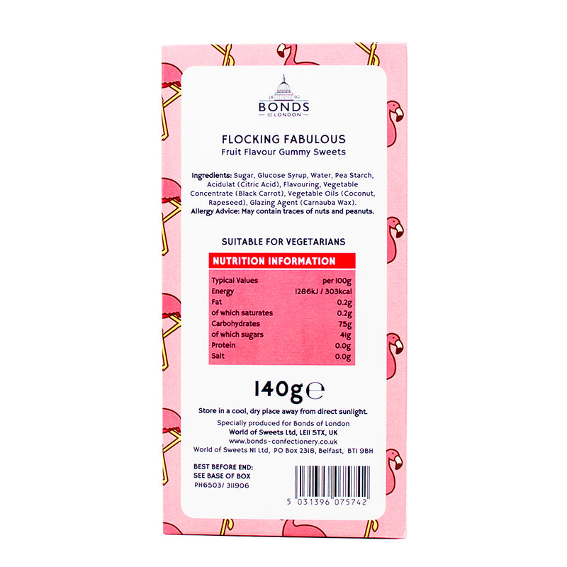 Bonds Flocking Fabulous (UK) - 140g Nutrition Facts Ingredients - Bonds Flocking Fabulous - British Candy for Valentine's Day - Rainbow Candy Collection UK - Fabulously Sweet Confections - Romantic Candy Assortment - Bonds Candy UK - Valentine's Day Sweet Treats - Flavours of Love Candy Box - Vibrant British Sweets - UK Candy - British Candy