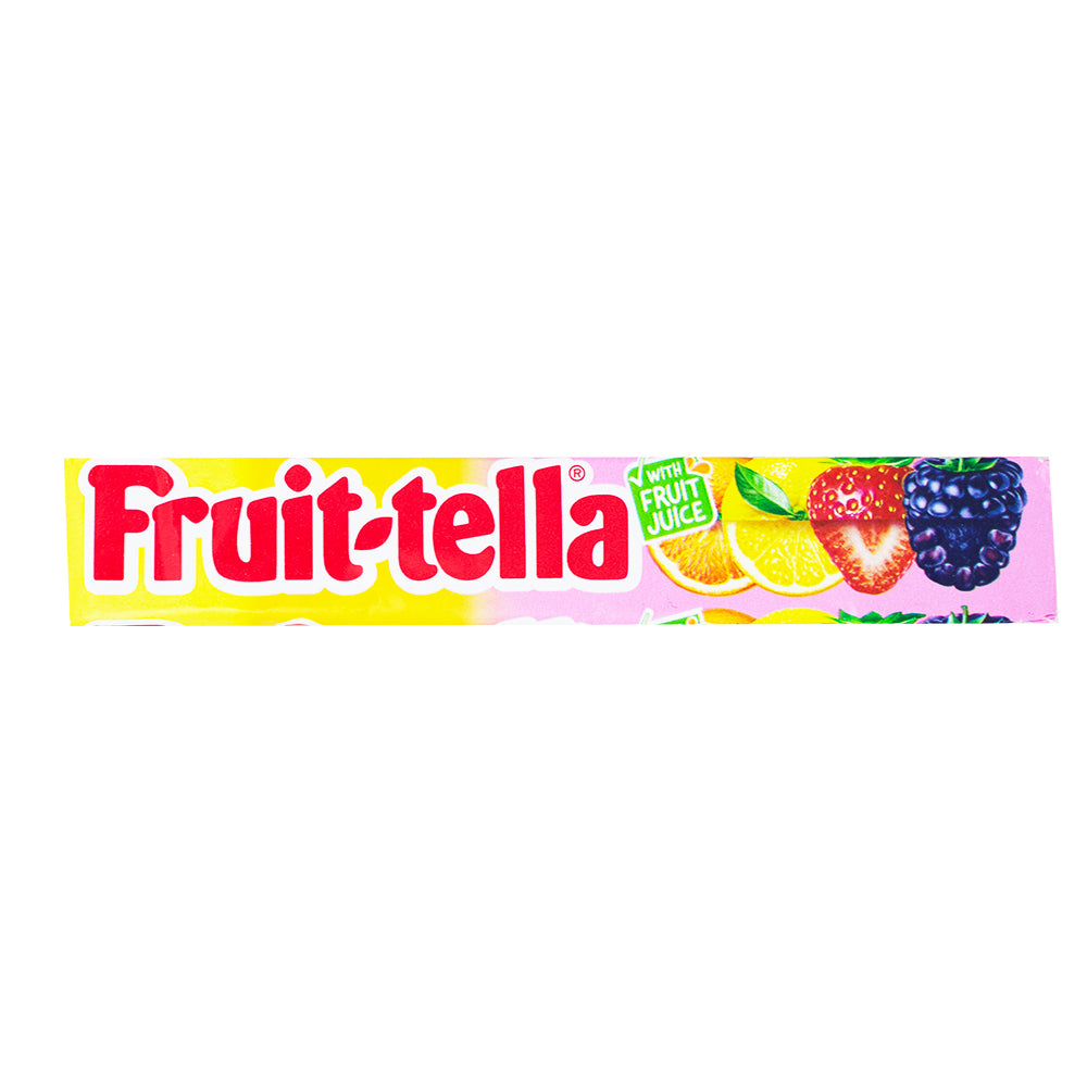 Fruit-tella Summer Fruits (UK) - 41g - Fruit-tella Summer Fruits - UK candy - Summer candy - Fruit-flavoured candy - Chewy candy - Real fruit juice candy - Berry candy - Citrus candy - Natural candy - Guilt-free candy