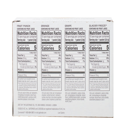 Gatorade Zero Sugar Powder Orange 10pk - 27.5g  Nutrition Facts Ingredients