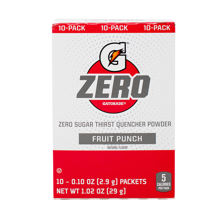 Gatorade Zero Sugar Powder Glacier Fruit Punch 10pk - 29g