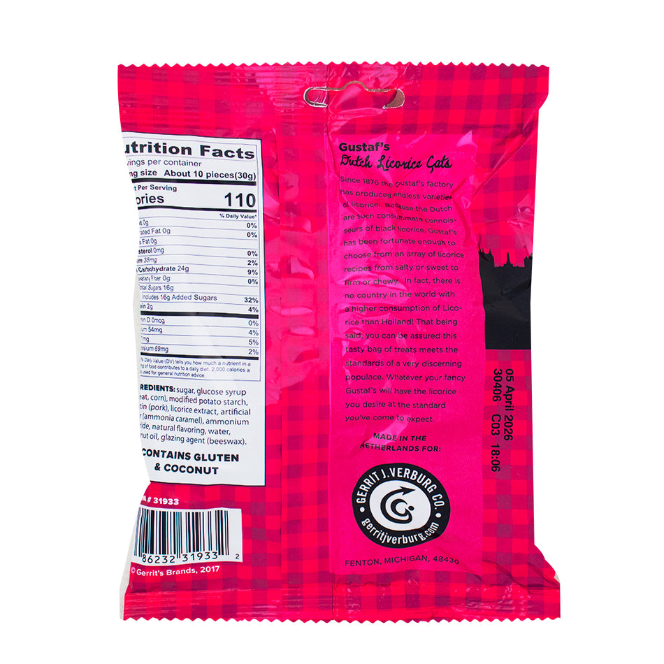 Gustaf's Licorice Cats - 5.29oz  Nutrition Facts Ingredients