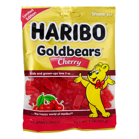 Haribo Gold Bears Cherry - 4oz - Haribo Gold Bears - Cherry Gummy Bears - Cherry Candy - Gold Bears Cherry - Haribo Cherry Candy - Gummy Bear Candy