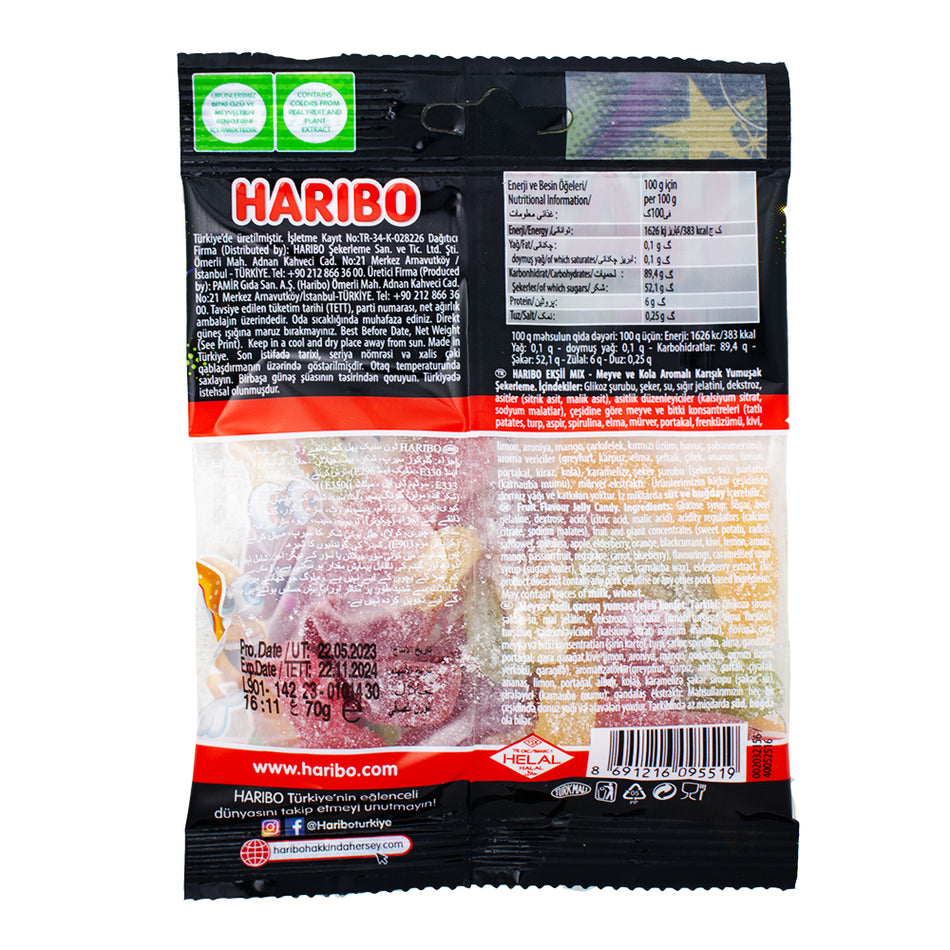 Haribo Halal Fizzy Mix - 70g  Nutrition Facts Ingredients