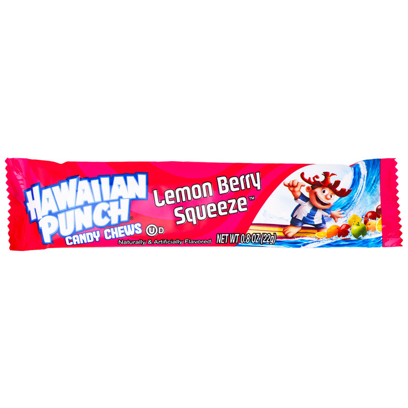 Hawaiian Punch Chew Bars Lemon Berry Squeeze - .8oz - Hawaiian Punch - Chewy Bars - Hawaiian Punch Chew Bars - Lemon Berry Squeeze flavour - Tropical fruit candy - Chewy fruit bars - Tangy lemon candy - Juicy berry candy - Sweet and tangy treats - Fruit-flavoured candy bars - Lemon Candy - Lemon Berry