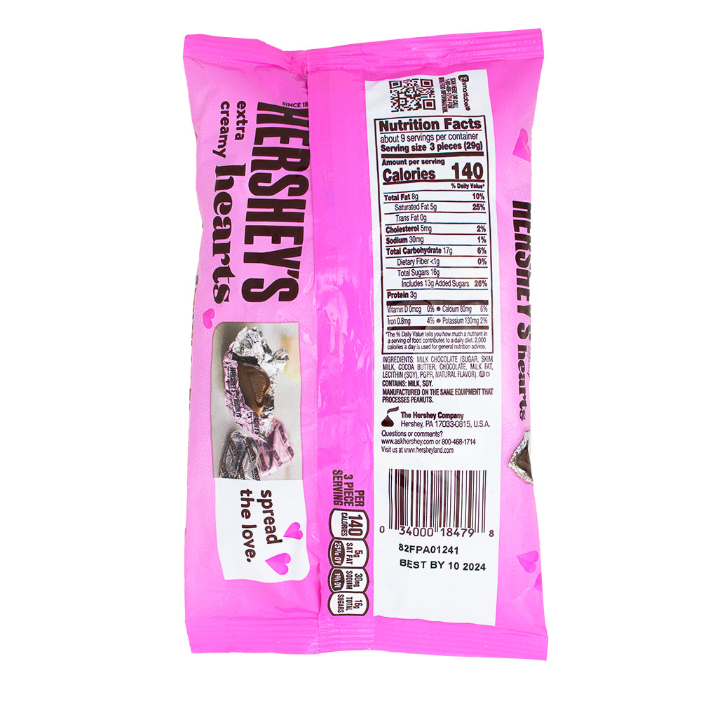 Hershey's Extra Creamy Hearts - 9.2oz Nutrition Facts Ingredients